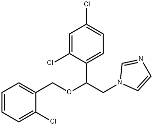 1-[2-(2-クロロベンジルオキシ)-2-(2,4-ジクロロフェニル)エチル]-1H-イミダゾール 化学構造式