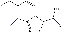 5-Isoxazolecarboxylicacid,3-ethyl-4,5-dihydro-4-(1Z)-1-pentenyl-(9CI) Structure