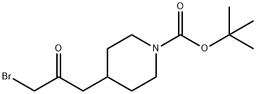 tert-butyl 4-(3-bromo-2-oxopropyl)piperidine-1-carboxylate Struktur