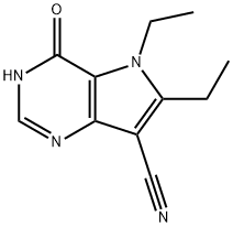1H-Pyrrolo[3,2-d]pyrimidine-7-carbonitrile,5,6-diethyl-4,5-dihydro-4-oxo-(9CI) Structure