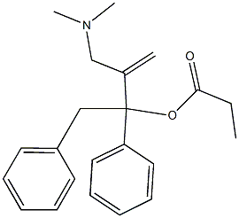 (+)-1-[1-[(ジメチルアミノ)メチル]エテニル]-1,2-ジフェニルエチル=プロパノアート 化学構造式