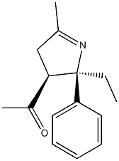 Ethanone, 1-[(2R,3S)-2-ethyl-3,4-dihydro-5-methyl-2-phenyl-2H-pyrrol-3-yl]-, rel- (9CI) Struktur
