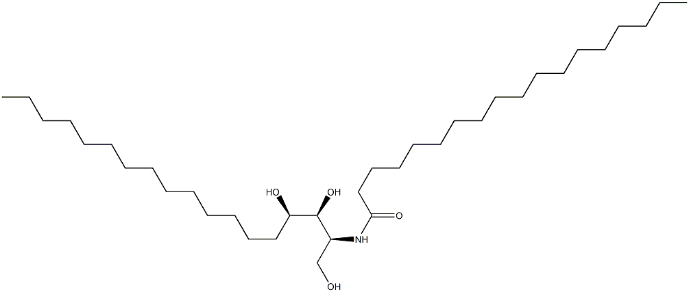 N-STEAROYL 4-HYDROXYSPHINGANINE (SACCHAROMYCES CEREVISIAE);N-18:0 PHYTOSPHINGOSINE 结构式