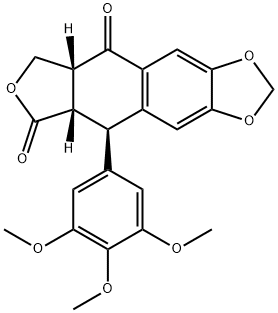 (5aR)-5aα,6,8aα,9-テトラヒドロ-9α-(3,4,5-トリメトキシフェニル)フロ[3',4':6,7]ナフト[2,3-d]-1,3-ジオキソール-5,8-ジオン 化学構造式