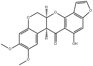 [6aS,(+)]-12,12aα-Dihydro-5-hydroxy-8,9-dimethoxy-[1]benzopyrano[3,4-b]furo[3,2-h][1]benzopyran-6(6aαH)-one Structure