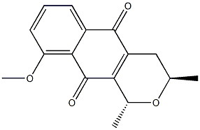 (1R)-1β,3α-Dimethyl-9-methoxy-3,4,5,10-tetrahydro-1H-naphtho[2,3-c]pyran-5,10-dione,478-37-5,结构式