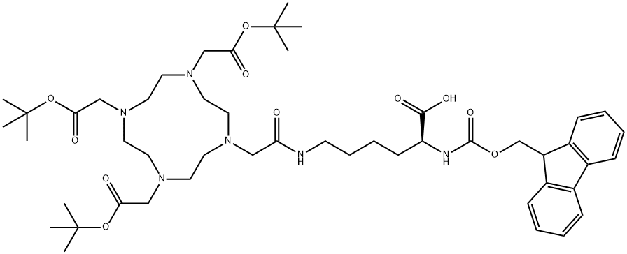 Fmoc-L-Lys-mono-amide-DOTA-tris(t-Bu ester)(B-275), 479081-06-6, 结构式