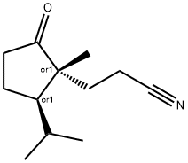 Cyclopentanepropanenitrile, 1-methyl-2-(1-methylethyl)-5-oxo-, (1R,2R)-rel- (9CI) 结构式