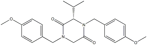 (S)-N,N'-bis(p-methoxybenzyl)-3-isopropyl-piperazine-2,5-dione Structure