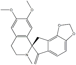 (7S)-3',4',6,8-テトラヒドロ-6',7'-ジメトキシ-2'-メチル-6-メチレンスピロ[7H-インデノ[4,5-d]-1,3-ジオキソール-7,1'(2'H)-イソキノリン] 化学構造式