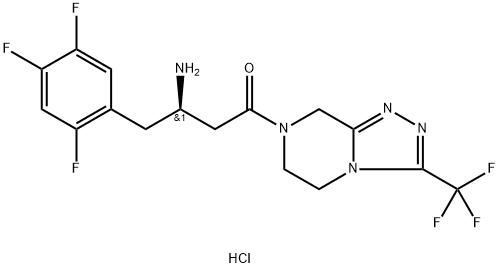 Sitagliptin monohydrochloride 化学構造式