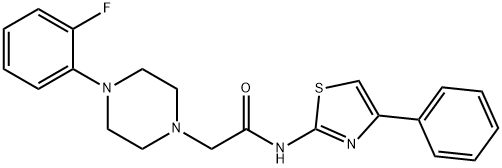 2-[4-(2-fluorophenyl)piperazin-1-yl]-N-(4-phenyl-1,3-thiazol-2-yl)acetamide,488709-78-0,结构式