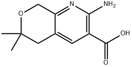 2-アミノ-6,6-ジメチル-5,8-ジヒドロ-6H-ピラノ[3,4-B]ピリジン-3-カルボン酸 化学構造式
