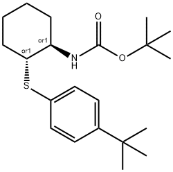 Carbamic acid, [(1R,2R)-2-[[4-(1,1-dimethylethyl)phenyl]thio]cyclohexyl]-, 1,1-dimethylethyl ester, rel- (9CI),494867-98-0,结构式