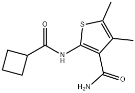 3-Thiophenecarboxamide,2-[(cyclobutylcarbonyl)amino]-4,5-dimethyl-(9CI),496017-78-8,结构式