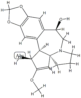 (1S,3aR)-1,5,6,8,9,14bβ-Hexahydro-2-methoxy-4H-cyclopenta[a][1,3]dioxolo[4,5-h]pyrrolo[2,1-b][3]benzazepine-1α,9α-diol Struktur