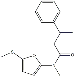 Benzenepropanamide,  N-methyl--bta--methylene-N-[5-(methylthio)-2-furanyl]- 结构式
