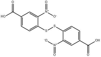 4,4'-disulfanediylbis(3-nitrobenzoic acid) 化学構造式