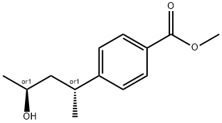 Benzoic acid, 4-[(1R,3S)-3-hydroxy-1-methylbutyl]-, methyl ester, rel- (9CI) Structure