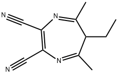 6H-1,4-Diazepine-2,3-dicarbonitrile,6-ethyl-5,7-dimethyl-(9CI) 化学構造式