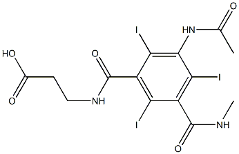N-[3-(Acetylamino)-2,4,6-triiodo-5-(methylaminocarbonyl)benzoyl]-β-alanine Structure