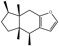 4β,4aβ,7β,7aβ-テトラメチル-4a,5,6,7,7a,8-ヘキサヒドロ-4H-インデノ[5,6-b]フラン 化学構造式