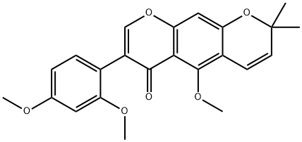 7-(2,4-Dimethoxyphenyl)-5-methoxy-2,2-dimethyl-2H,6H-benzo[1,2-b:5,4-b']dipyran-6-one 结构式