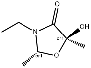 4-Oxazolidinone, 3-ethyl-5-hydroxy-2,5-dimethyl-, (2R,5S)-rel- (9CI) 结构式