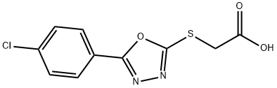 5-(4-CHLORO-PHENYL)-[1,3,4]OXADIAZOL-2-YLSULFANYL]-ACETIC ACID 化学構造式