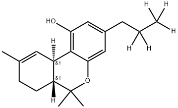 9-Tetrahydrocannabivarol-d5, 498542-85-1, 结构式