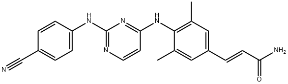 3-{4-[2-(4-Cyano-phenylamino)-1-oxy-pyrimidin-4-ylamino]-3,5-dimethyl-phenyl}-acrylamide Struktur