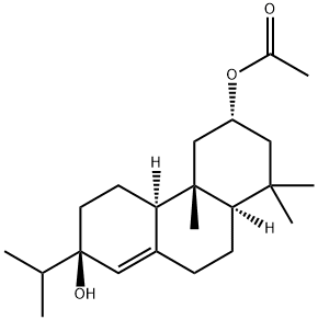 (5β,9β,10α,13R)-2β-Acetoxyabiet-8(14)-en-13-ol Structure