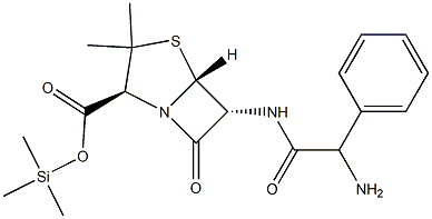 6α-[(R)-Phenyl(amino)acetylamino]penicillanic acid trimethylsilyl ester,50617-61-3,结构式