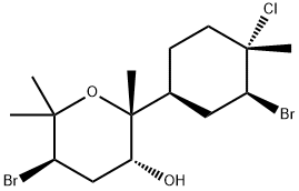 (2R)-5β-Bromo-2-[(1S,3S,4S)-3-bromo-4-chloro-4-methylcyclohexyl]tetrahydro-2,6,6-trimethyl-2H-pyran-3α-ol 结构式