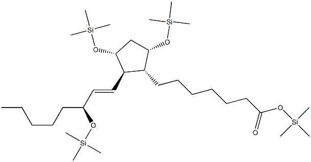 (9α,11α,13E,15S)-9,11,15-Tris[(trimethylsilyl)oxy]prost-13-en-1-oic acid trimethylsilyl ester Struktur