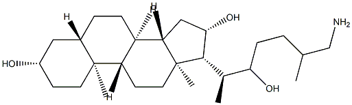 26-Amino-5α-cholestane-3β,16β,22-triol Struktur