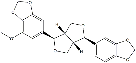 6-[(1S,3aβ,4S,6aβ)-4-(1,3-Benzodioxol-5-yl)tetrahydro-1H,3H-furo[3,4-c]furan-1-yl]-4-methoxy-1,3-benzodioxole,50696-38-3,结构式