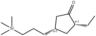Cyclopentanone, 2-ethyl-4-[3-(trimethylsilyl)propyl]-, (2R,4S)-rel- (9CI) Struktur