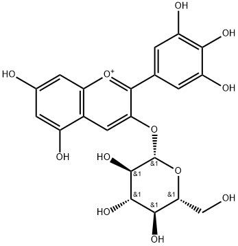 delphinidin 3-O-beta-D-glucoside 化学構造式