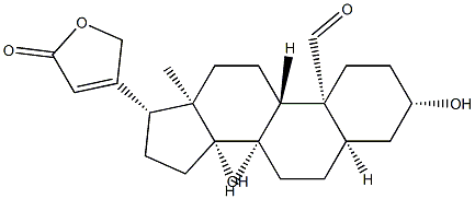 3β,14-ジヒドロキシ-19-オキソ-5β-カルダ-20(22)-エノリド 化学構造式