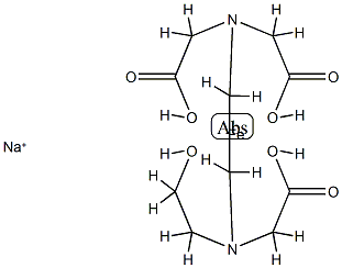 sodium [N-[2-[bis(carboxymethyl)amino]ethyl]-N-(2-hydroxyethyl)glycinato(4-)]ferrate(1-) 化学構造式