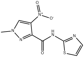 1H-Pyrazole-3-carboxamide,1-methyl-4-nitro-N-2-thiazolyl-(9CI) 化学構造式