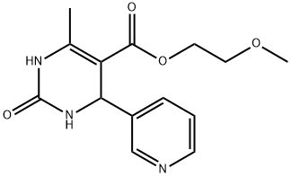 5-Pyrimidinecarboxylicacid,1,2,3,4-tetrahydro-6-methyl-2-oxo-4-(3-pyridinyl)-,2-methoxyethylester(9CI) 化学構造式