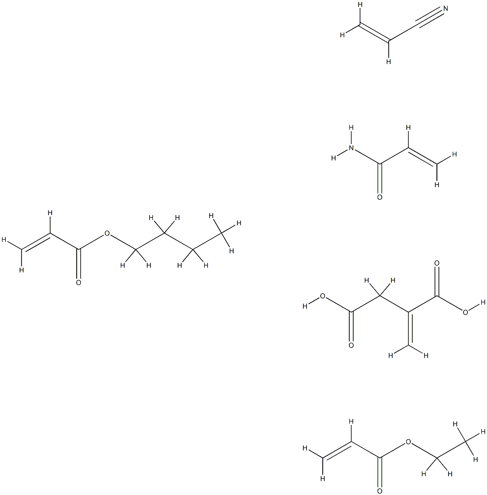 Butanedioic acid, methylene-, polymer with butyl 2-propenoate, ethyl 2-propenoate, 2-propenamide and 2-propenenitrile|亚甲基丁二酸与2-丙烯酸丁酯、2-丙烯酸乙酯、2-丙烯酰胺和2-丙烯腈的聚合物