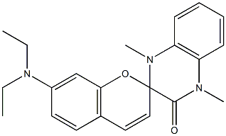 7-(diethylamino)-1',4'-dihydro-1',4'-dimethylspiro[2H-1-benzopyran-2,2'(3'H)-quinoxalin]-3'-one 结构式