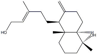 (1R,8aα)-デカヒドロ-5β-[(3E)-5-ヒドロキシ-3-メチル-3-ペンテニル]-1β,4aβ-ジメチル-6-メチレン-1-ナフトール 化学構造式