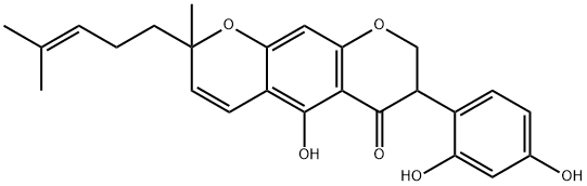 7-(2,4-Dihydroxyphenyl)-7,8-dihydro-5-hydroxy-2-methyl-2-(4-methyl-3-pentenyl)-2H,6H-benzo[1,2-b:5,4-b']dipyran-6-one Structure
