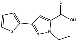 1H-Pyrazole-5-carboxylicacid,1-ethyl-3-(2-thienyl)-(9CI) Structure