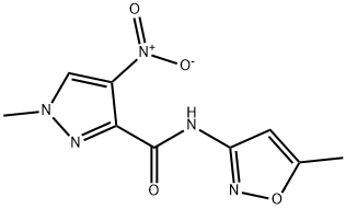 1H-Pyrazole-3-carboxamide,1-methyl-N-(5-methyl-3-isoxazolyl)-4-nitro-(9CI) Structure