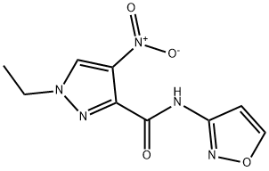 1H-Pyrazole-3-carboxamide,1-ethyl-N-3-isoxazolyl-4-nitro-(9CI) 结构式